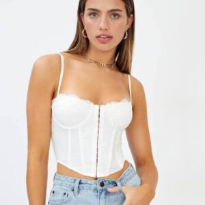 Glassons Lace Corset Bustier Milk Size 10