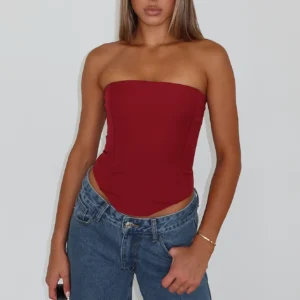 White Fox Let It Go Strapless Bustier Wine