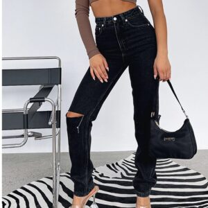 White Fox She’s All That Straight Leg Jeans Vintage Black