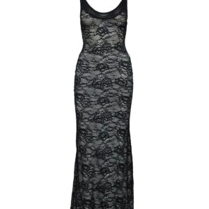 Princess Polly Dynamo Sheer Lace Maxi Dress Black Size 6