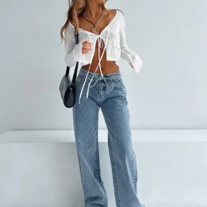 Pemberton High Rise Straight Leg Jeans Mid Wash Denim Size 4